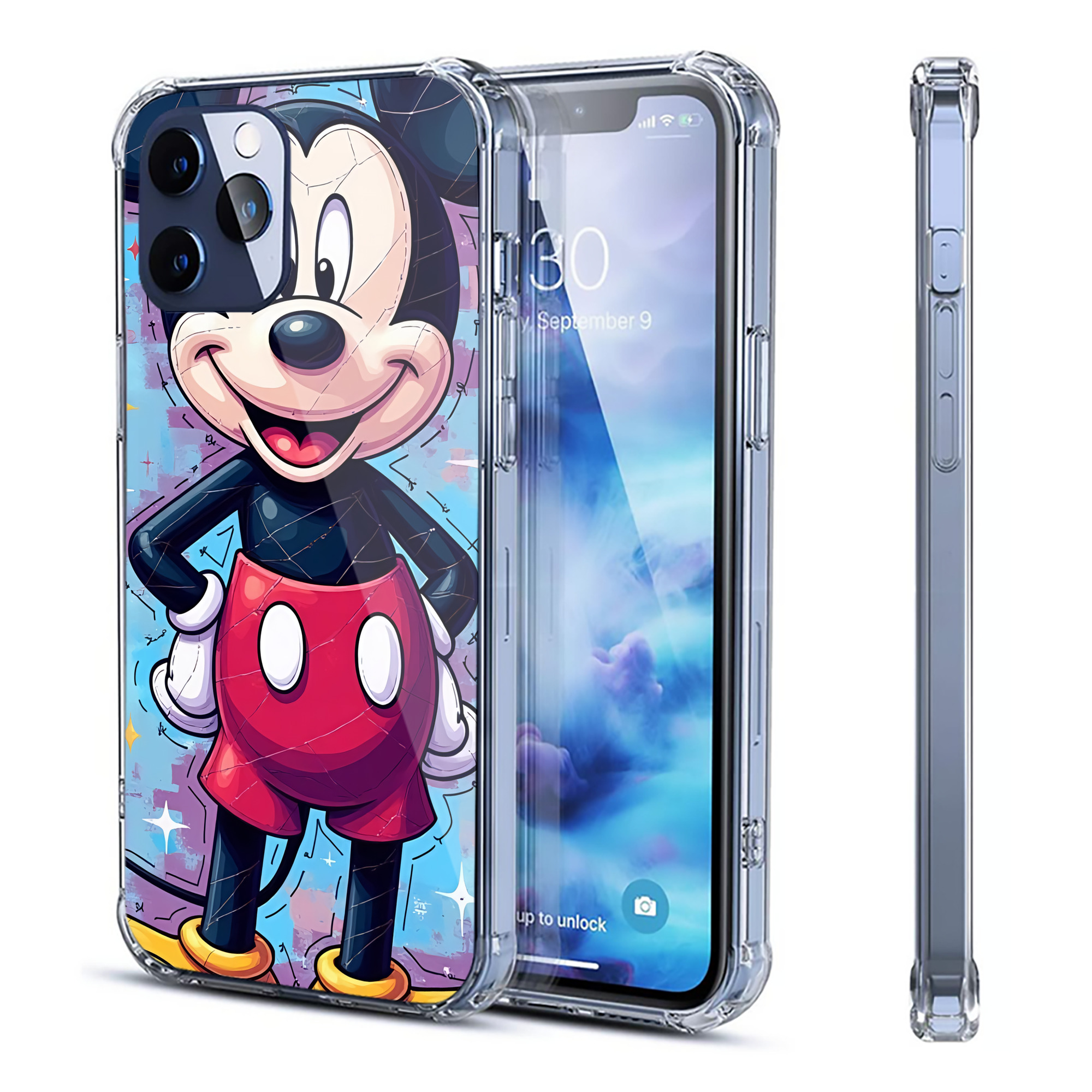 ミッキーマウス Mickey Mouse 【iPhone 12シリーズ対応】透明スマホケース（クリアソフトケース）